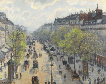  Montmartre Oil Painting - boulevard montmartre spring 1897 Camille Pissarro
